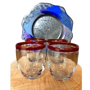 Artland Festival Red Rim Glasses – Set of 4